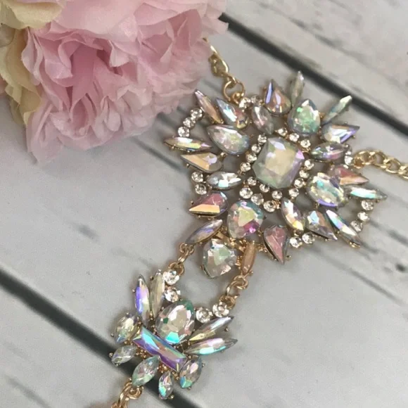 Boho Long Crystal Rhinestone Body Necklace Harness - Picture 13 of 16